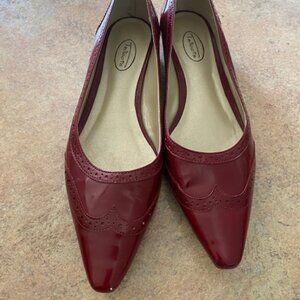 Talbots Wingback Red Patent Leather Shoe Womens Size 9 1/2 B
